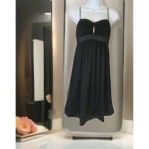 Dress Barn Collection Dress 10 Black Sheer Overlay Bling Fancy Special Event